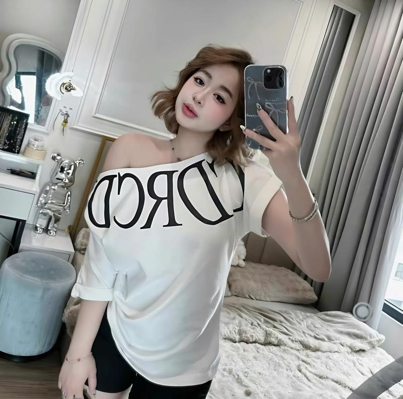 Set Bộ Áo Chữ Lệch Vai Mix Quần Đùi Chất Cotton Co Giãn 4 Chiều Dành Cho Nữ Mặc Hè Siêu Mát Mẻ ( set áo trễ vai) 6