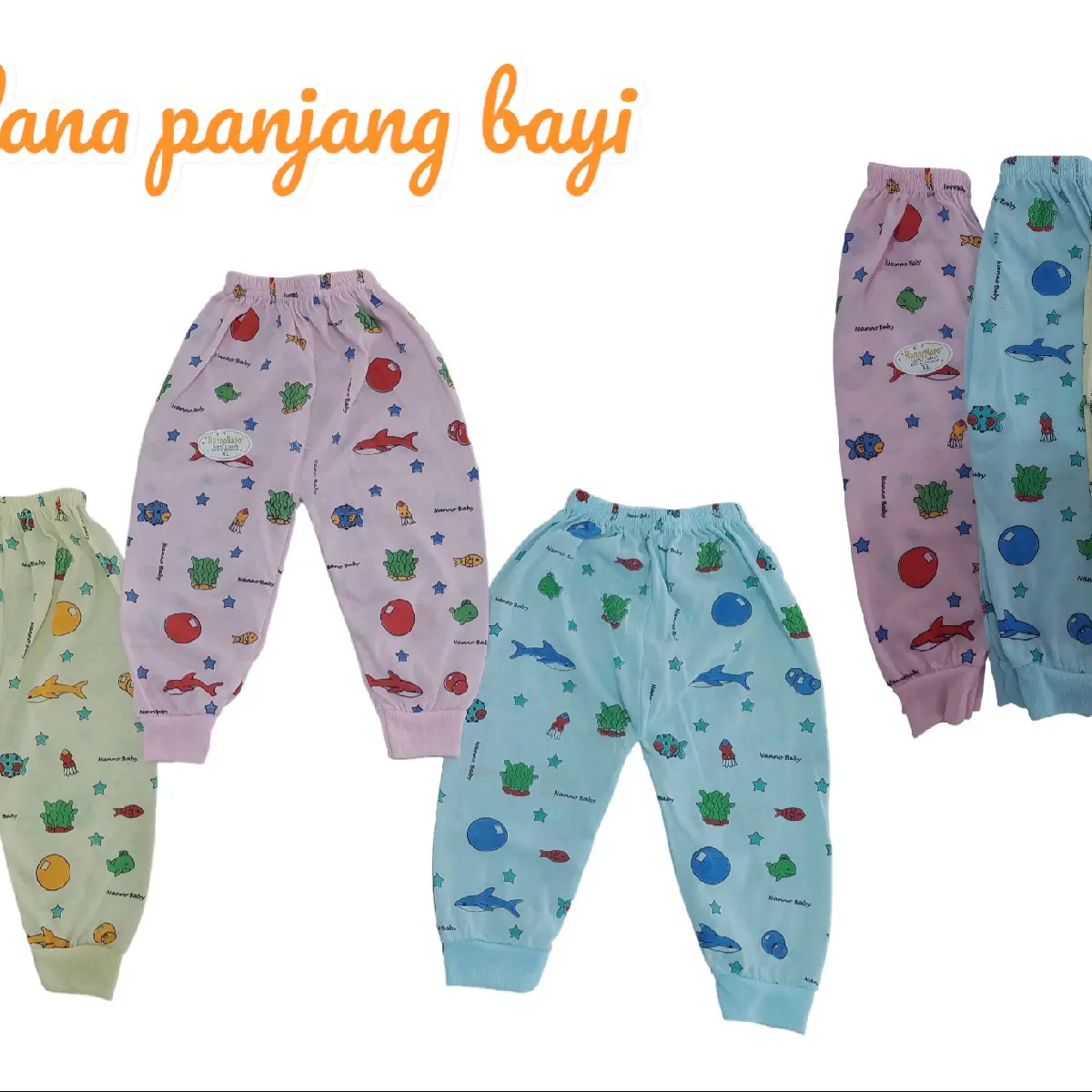 6Pcs Celana Bayi Panjang Fullprint Balita Lembut Katun Baru lahir Bayi