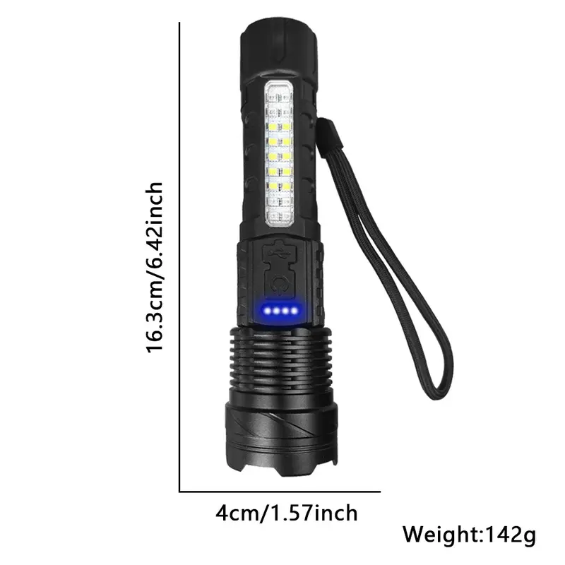 Đèn pin A76 siêu sáng chiếu xa 300m có Zoom xa gần, chống nước IPX4, pin trâu đèn pin A76 đèn pin thông minh đèn di động đèn pin  siêu sáng 7