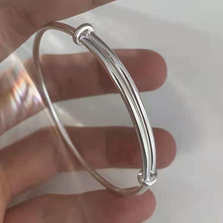 Product Introduction of Full of Flowers Silver Bracelet Solid Silk Bird Feather Push Pull Bracelet High-grade Light Luxury Fashion Does Not Fade To Send Girlfriend Valentine's Day Gift 5
