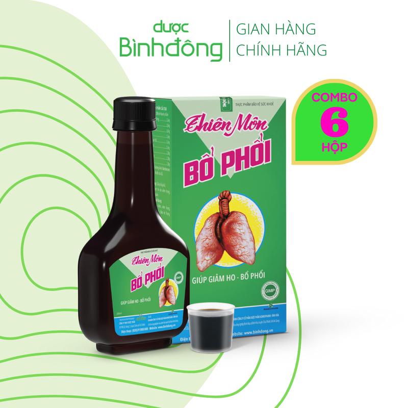 Combo 6 chai Thiên Môn Bổ Phổi Dược Bình Đông Chai 280ml - Giảm ho nhanh chóng, Bổ phổi thật hay