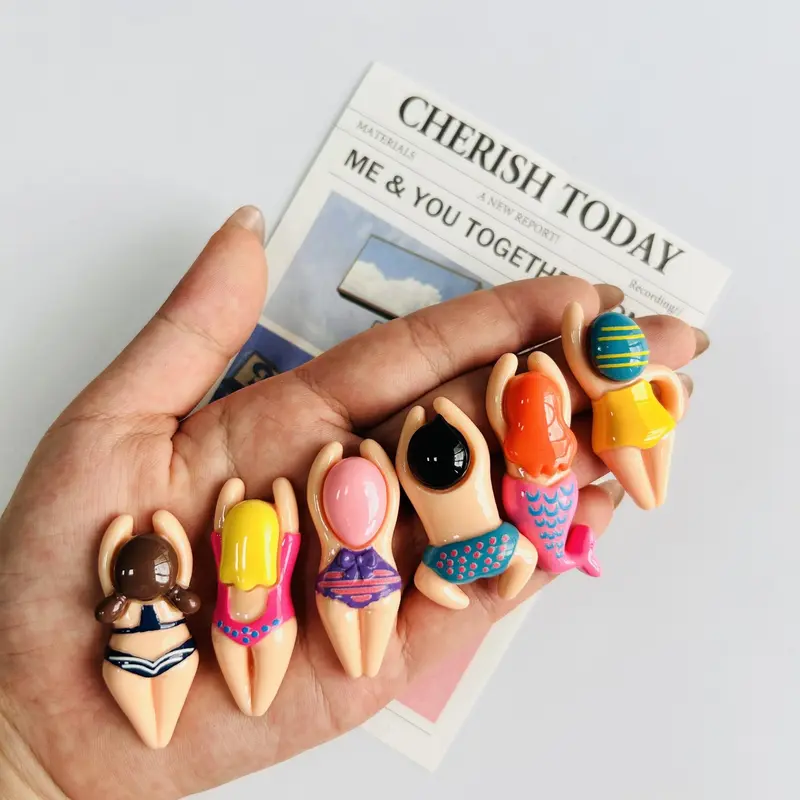 Swimming Character Fridge Magnet, 12pcs/set Creative Swimming People Fridge Magnet, Home Decor for Whiteboard, Cabinet & Dishwasher 2