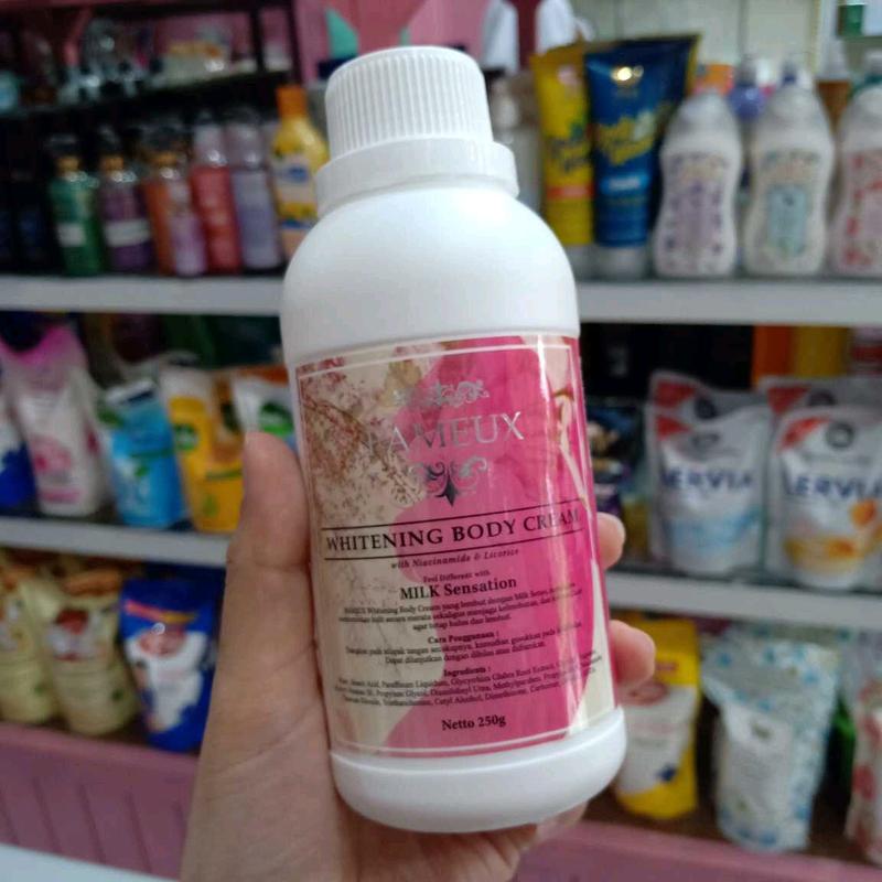 FAMEUX WHITENING BODY CREAM 250GR MILK SENSATION BODY BLEACHING BPOM 0