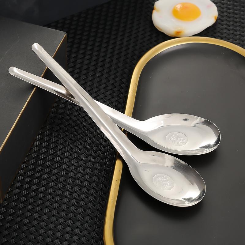 Product Introduction of 1/5Pcs Stainless Steel Flat Bottom Soup Spoons Silver Color Polished Home Kitchen Tableware Food Rice Dessert Spoon Household Supplie 19