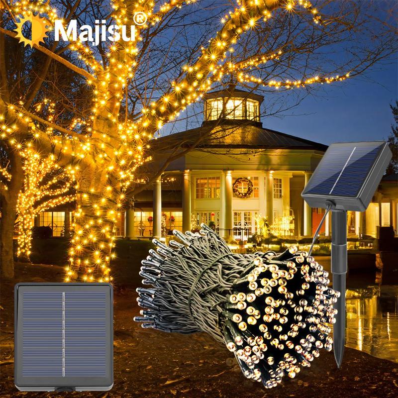 Majisu Outdoor Solar Light, Solar Powered String Light with 8 Modes, Decorative Light for Backyard, Pool Party, Garden, Patio, Yard 0