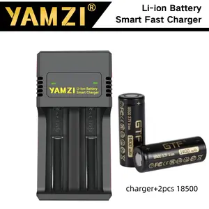 YAMZI Smart Portable USB Charger (Dual Slot), Cocok untuk Baterai Lithium-Ion GTF 18500