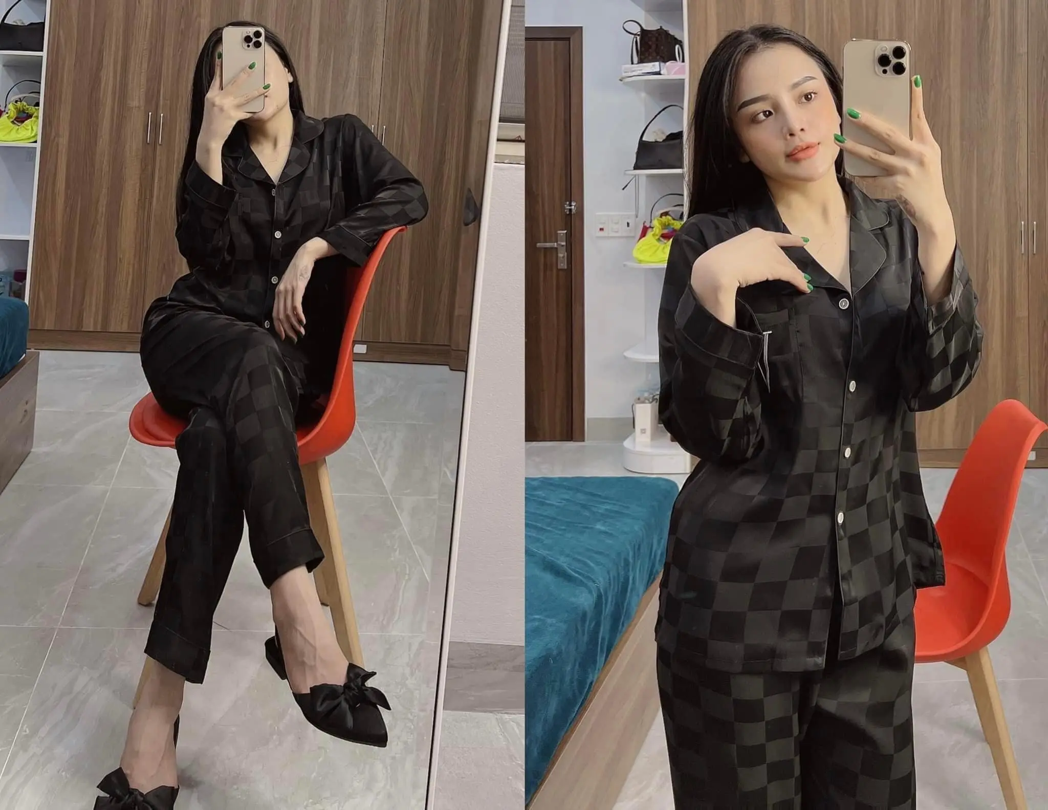 Bộ đồ Ô Vuông Dài Tay Giành Cho Nữ