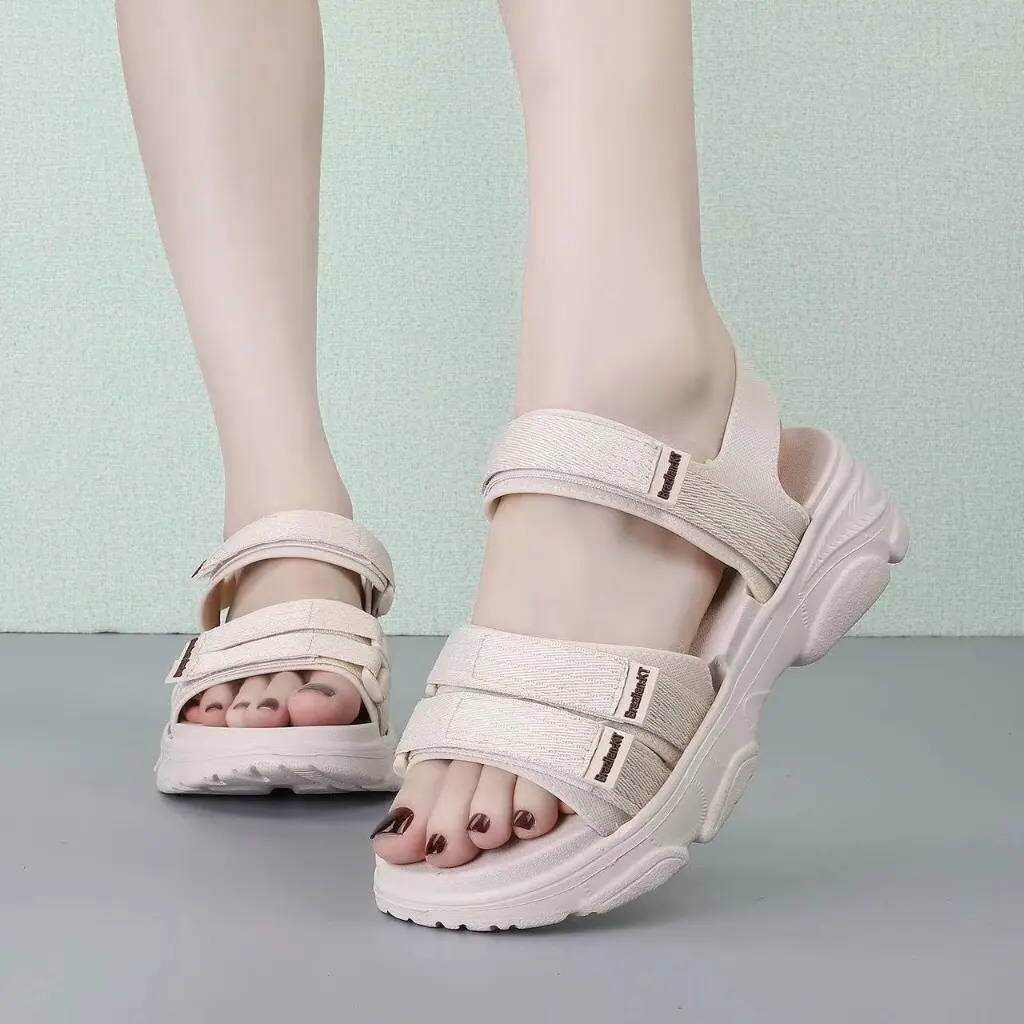 001 Dép sandal nữ siêu xinh- Dép quai hậu nữ quai dán nâng chiều cao hàng GiàY DéP Cao Su Shoes