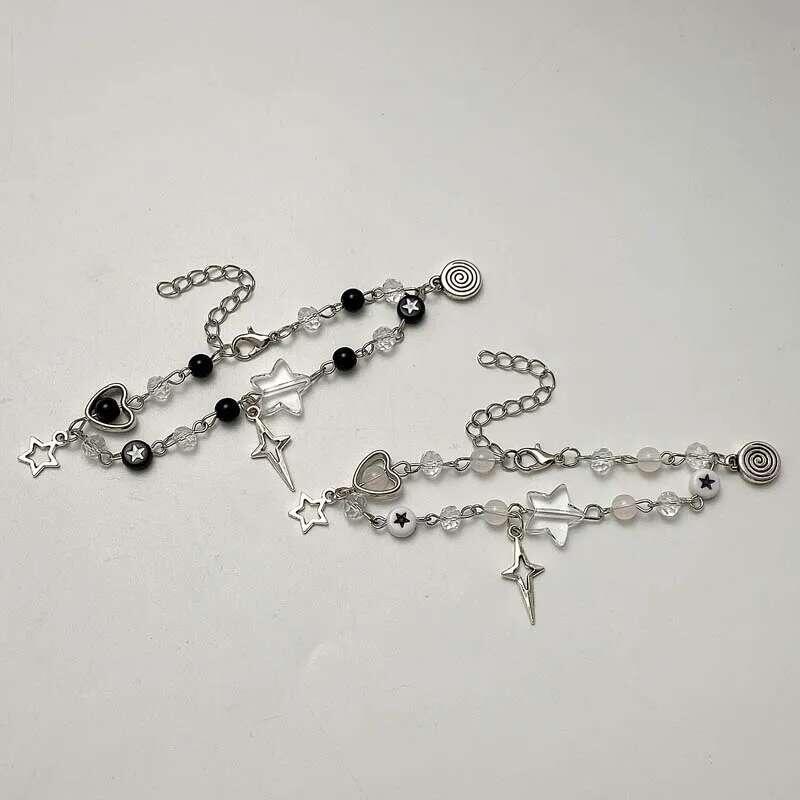 Product Introduction of Fashion Beads Bracelets Love Heart Star Handmade Y2K Charm Anime Beaded Kawaii Friendship Couple Bracelet Jewelry 6