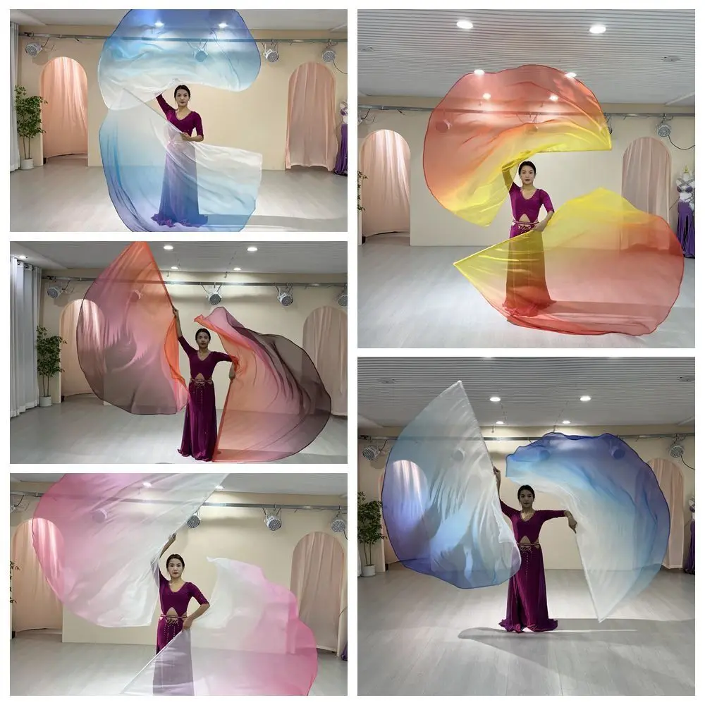 New with Telescopic Sticks Belly Dance Accessories Props Multicolor Scalable Rods Semi-circular Flags Lightweight Dance Party Colorful Scarves Flag