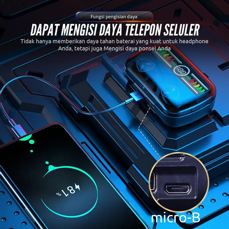 2024   NEW TWS M20pro Headset Bluetooth  Earphone Powerbank 3800mAh Full Bass 10D HiFi Stereo Wireless Bluetooth 5.3 Earphone  LED Display 12Bulan Garansi Headphone Ponsel 6