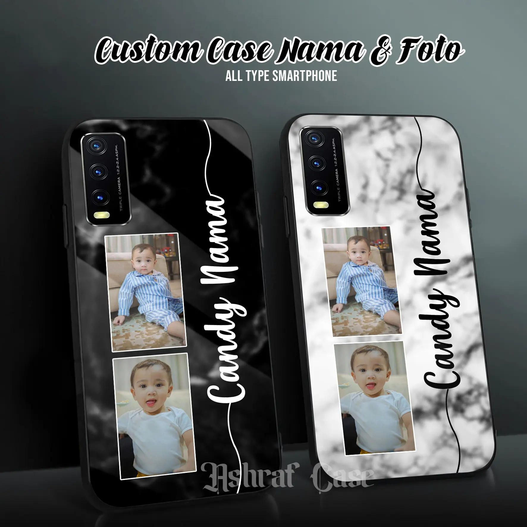 Custom Case Foto & Nama All Type Hp - Case Custom Request Gambar / Logo Sesuai Selera Dan Bisa Tambah Nama - Casing Hp - Case Request - Softcase Glass - Silikon - Kesing Handphone - Cassing