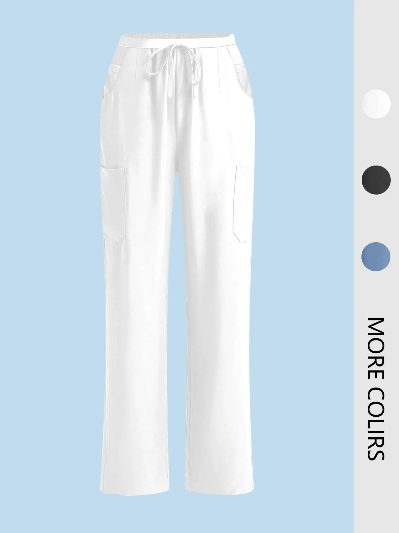 Women's Plain Multi-pocket Straight Leg Pants, Casual Comfy Trousers for Work Office Business, Ladies Spring & Fall Bottoms