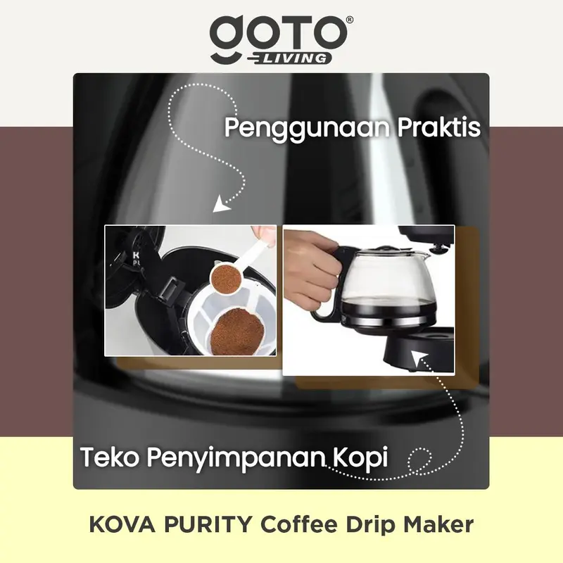 Kova [COD] Purity Mesin Pembuat Kopi Teh Coffee Drip Maker Elektrik Otomatis 2