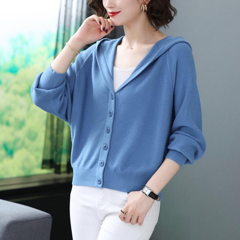 Áo cardigan len đẹp, Khoác len nữ dáng cánh dơi có nón,Len dệt kim mềm mịn, Thời trang xinh cho nữ, Top Áo Len nữ Women aolen formrong