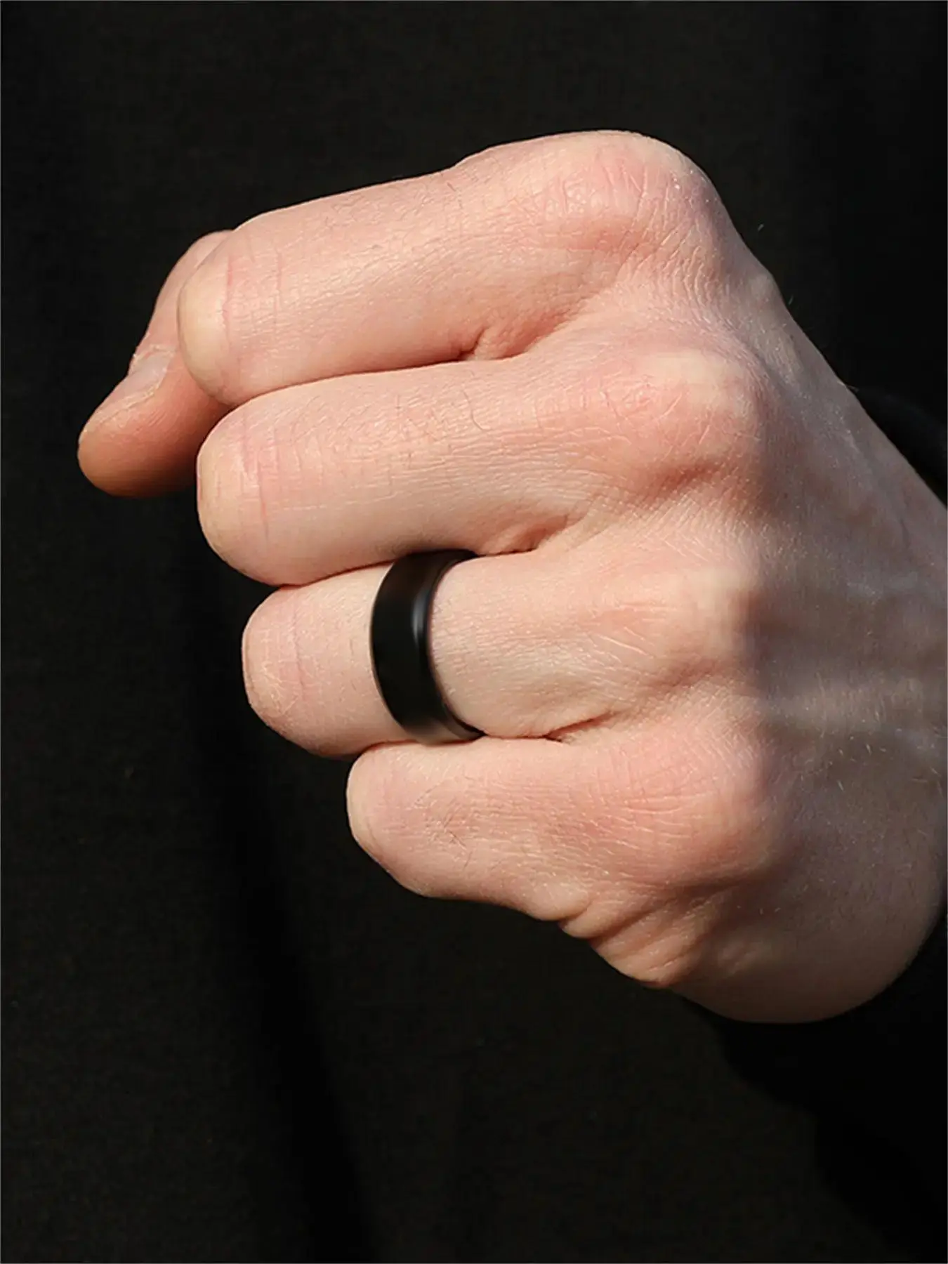 Punk Simple Plain Stainless Steel Ring, Classic Black Titanium Steel Ring, Jewelry Accessories for Men & Women, Trendy All-match & Exquisite Jewelry for Birthday Gift