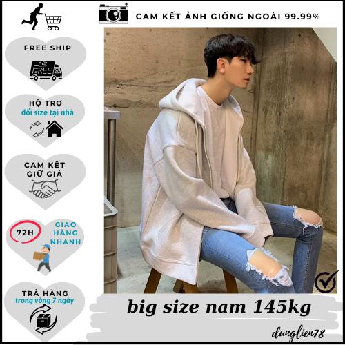 Dunglien78 Áo khoác hoodie zip big size nam nữ có size tận 145kg siêu phẩm cho nam nữ siêu hot Menswear Tay Dài Jacket Dài Tay Kem