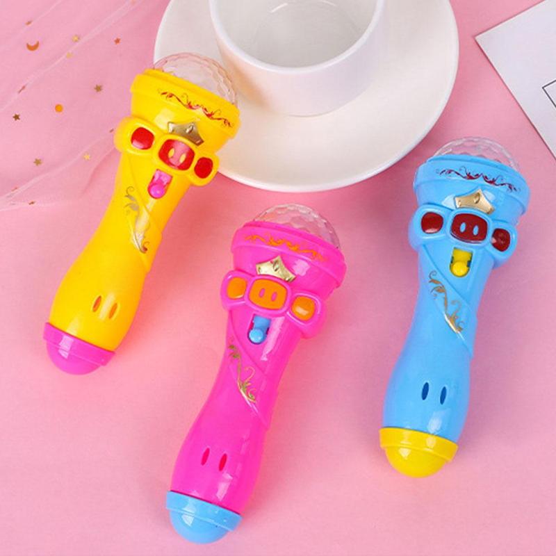 Product Introduction of Classic Flash Microphone Toys Mini Cute Music Karaoke Star Prop Light Mike Luminous Toys W4L1 N2C1 24