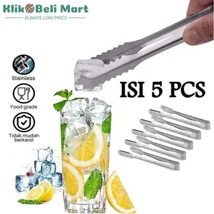 [KBM] PROMO ISI 5 PCS Capitan Es Batu / Penjepit Serbaguna / Capitan Mini Barbeque BBQ Stainless Steel