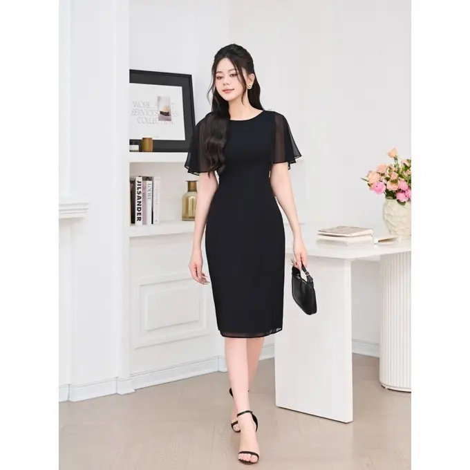 Đầm voan dáng ôm thiết kế tay xòe nữ tính Orchid - BH10B557