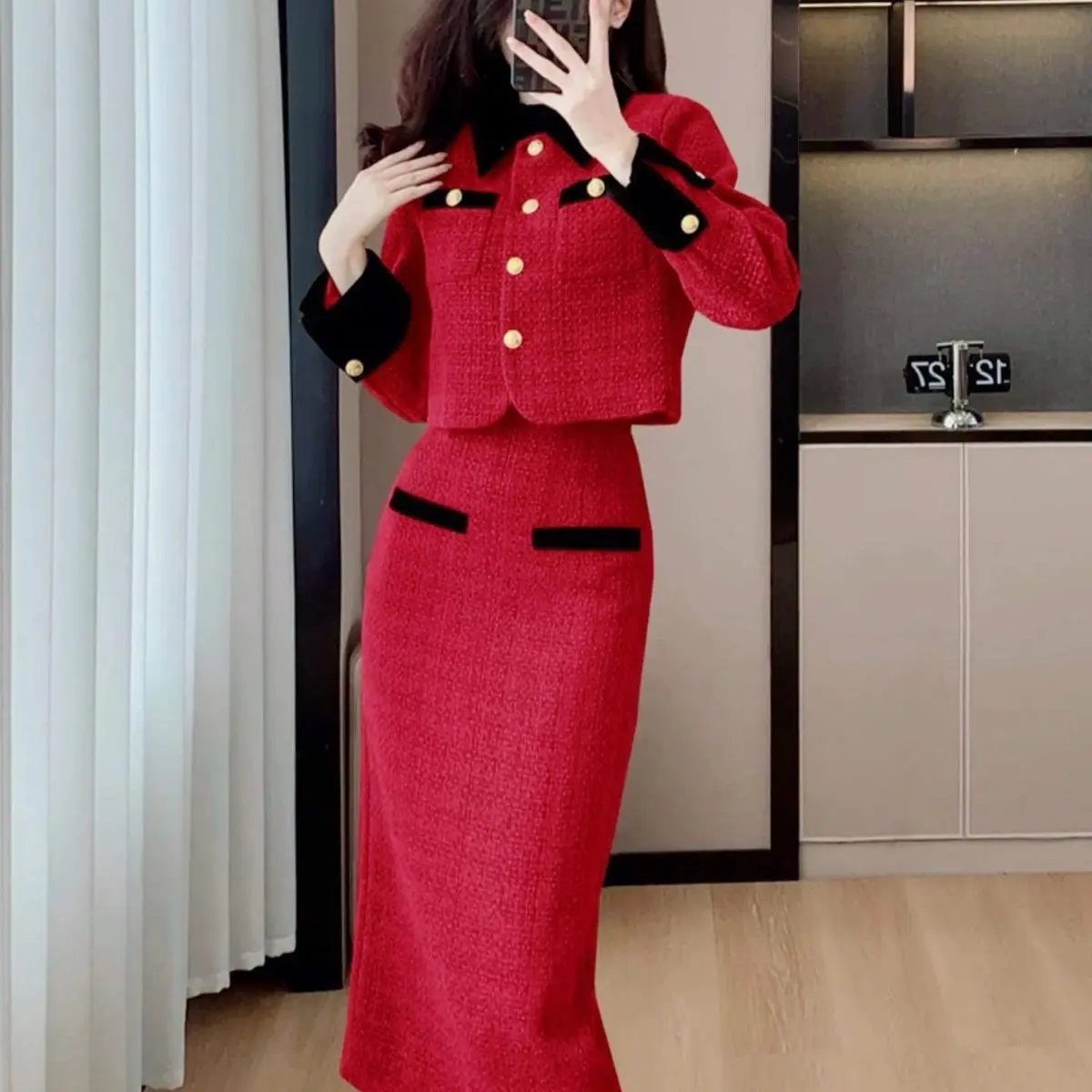 Set dạ cổ bẻ