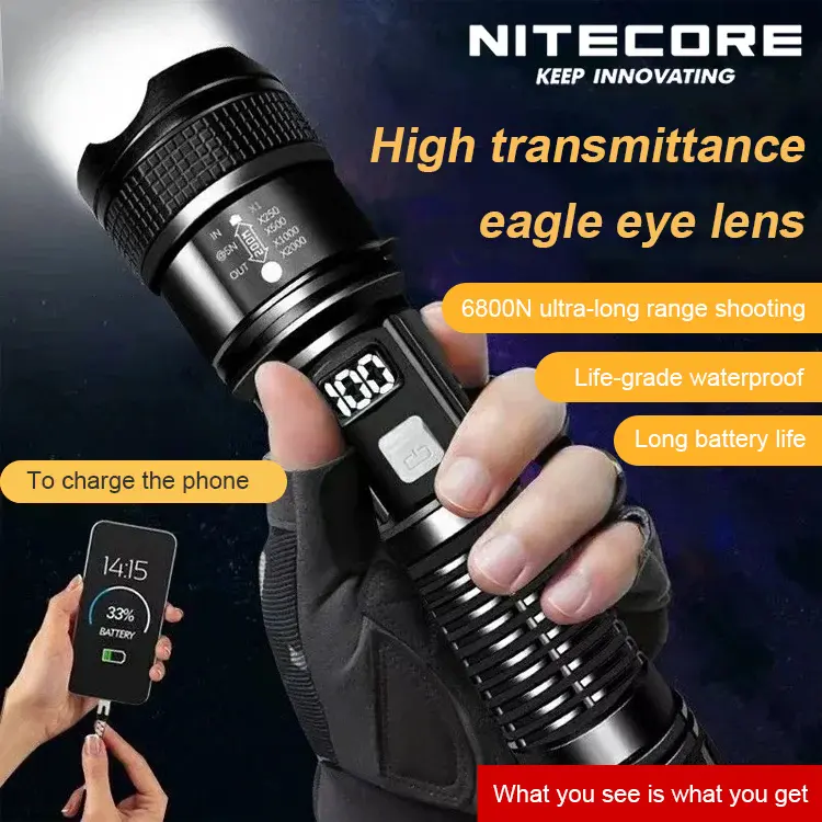 Small portable long range spotlight outdoor patrol light
