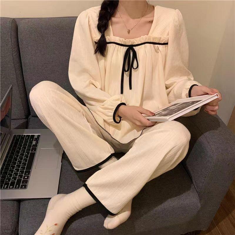 Bộ Đồ Ngủ Mới Cho Nữ, Dài Tay, Phong Cách Công Chúa Ngọt Ngào, Thích Hợp Cho Ký Túc Xá Học Sinh, Đồ Mặc Nhà, Bộ Đồ Hai Mảnh 3