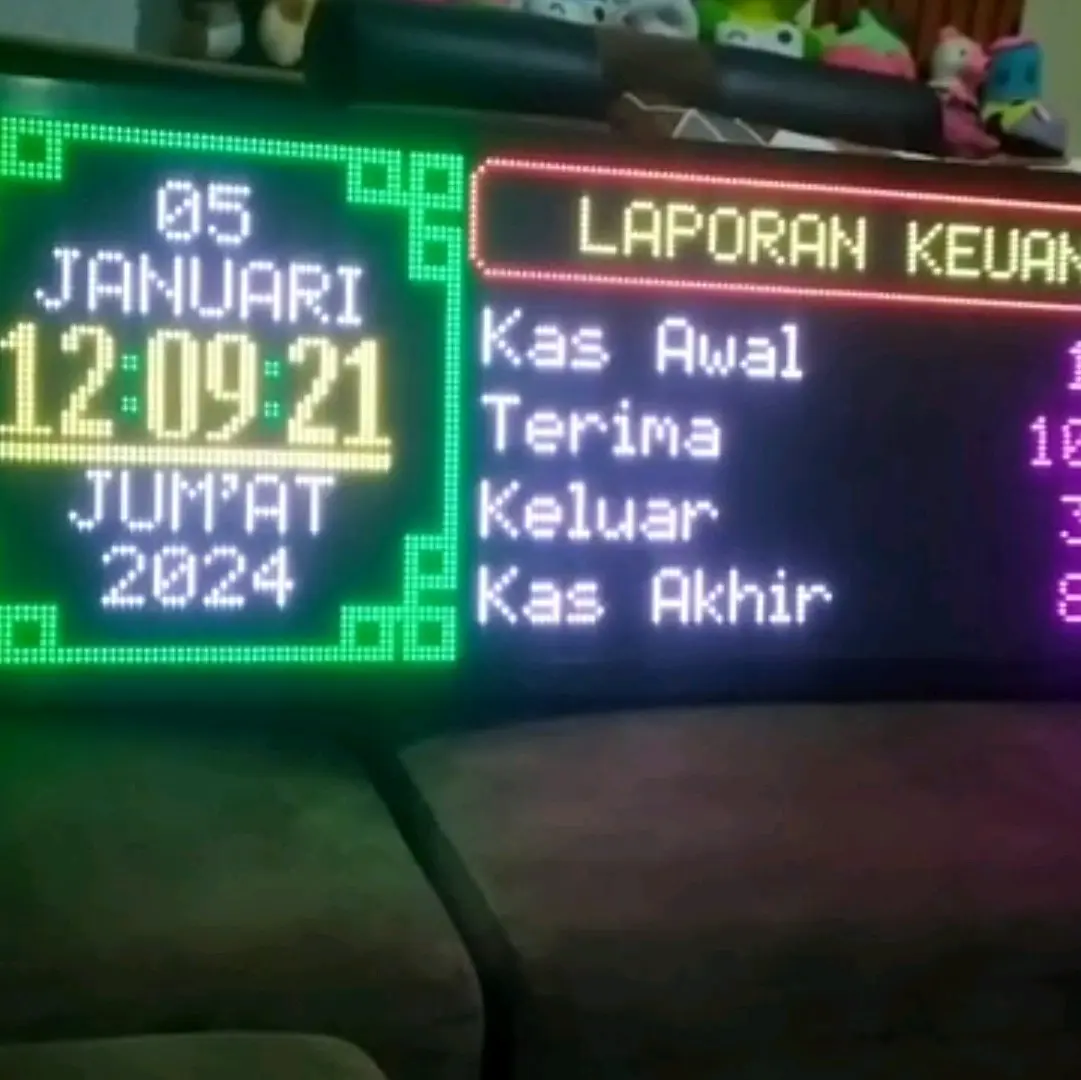 jam digital masjid ukuran 100x40cm
