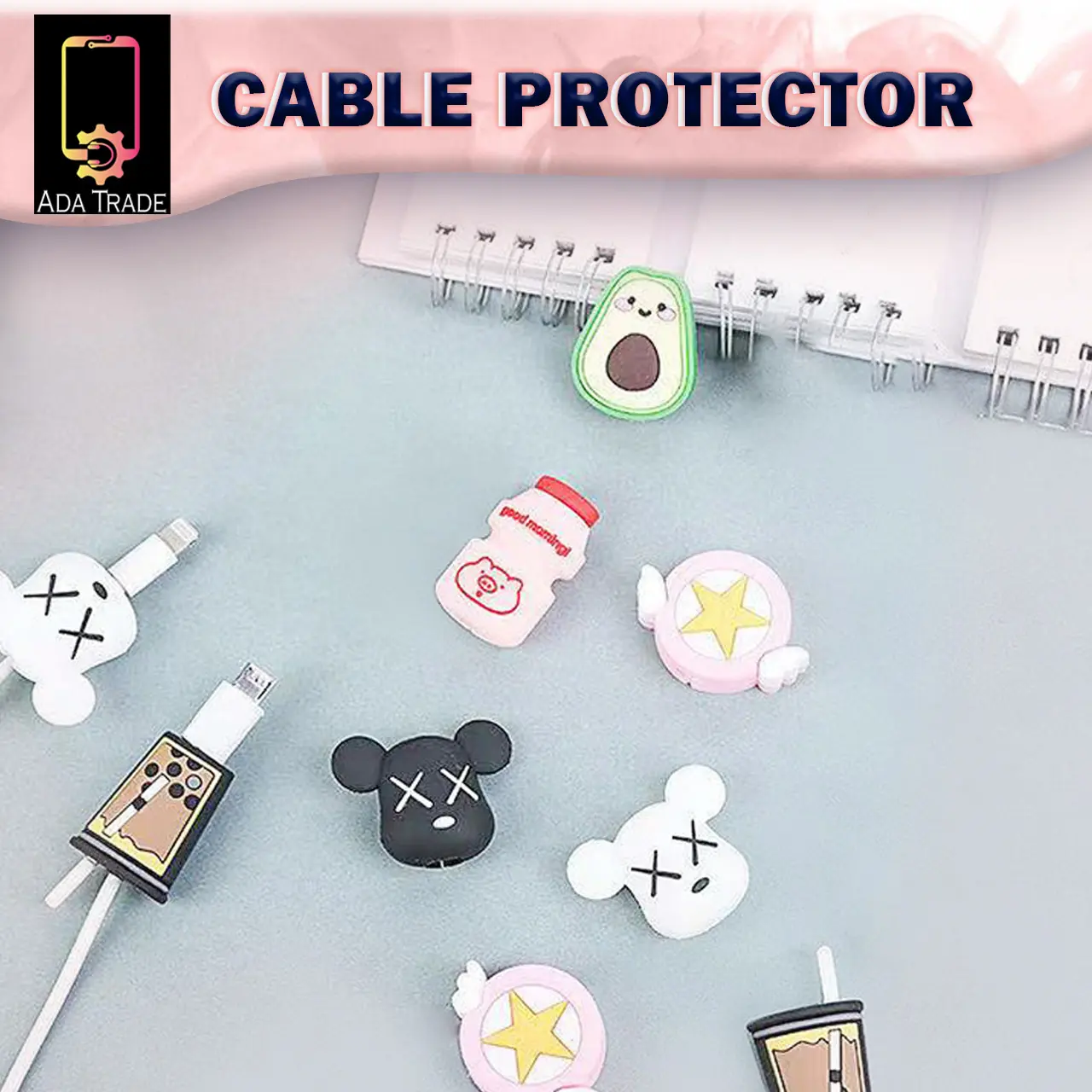 Cartoon Charger Cable Winder Protective Case Saver 8 Pin Data line Protector Earphone Cord Protection Wire Cover
