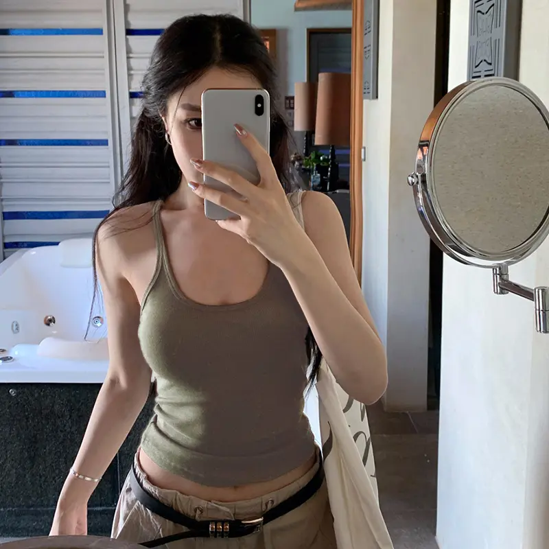 Summer strength integrated fixed chest pad I-type sports underwear women's yoga fitness vest bra