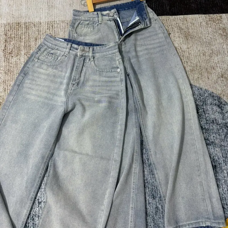 HAP (S-2XL) Quần Jeans Suông Trơn Tông Màu Bạc Chất jeans Mềm có 2 chiều dai 95 và 103cm .Mã 5678 | BigBuy360 - bigbuy360.vn