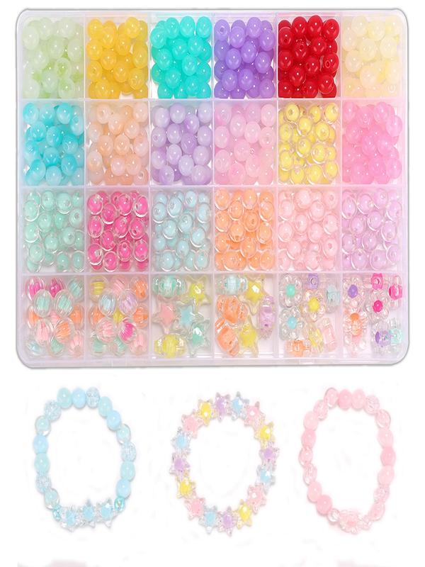 1 Box DIY Beads Bracelet Making Kit, Colorful Beads For Jewelry Making, DIY Fashion Accessories For Girls & Women