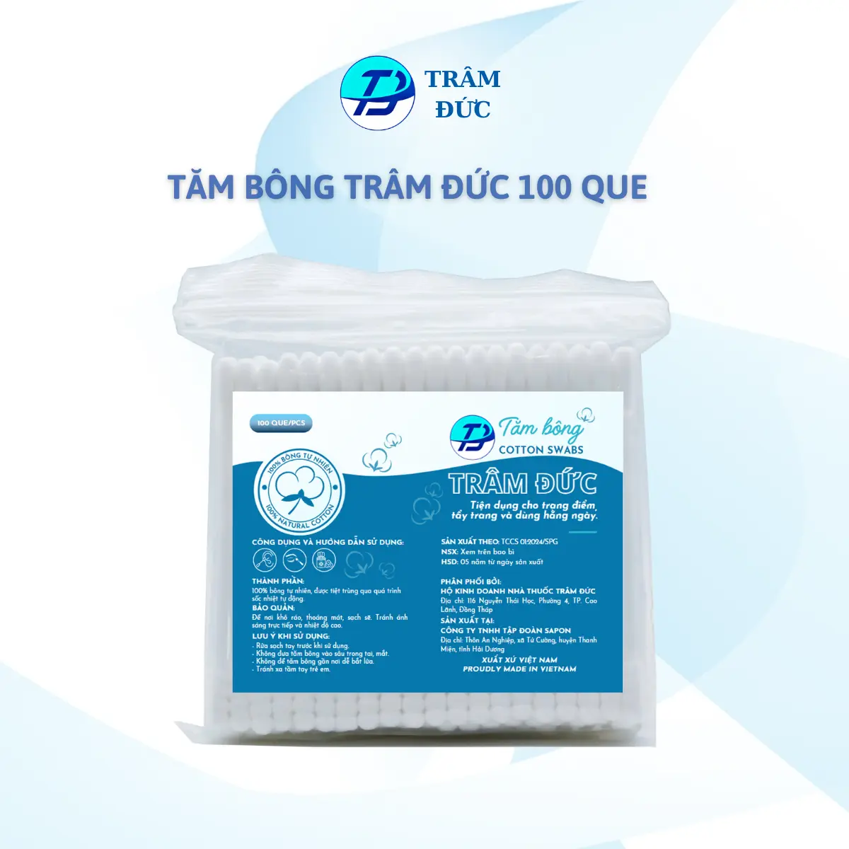 Trâm Đức Tăm bông Cotton Swabs - Cosmetic