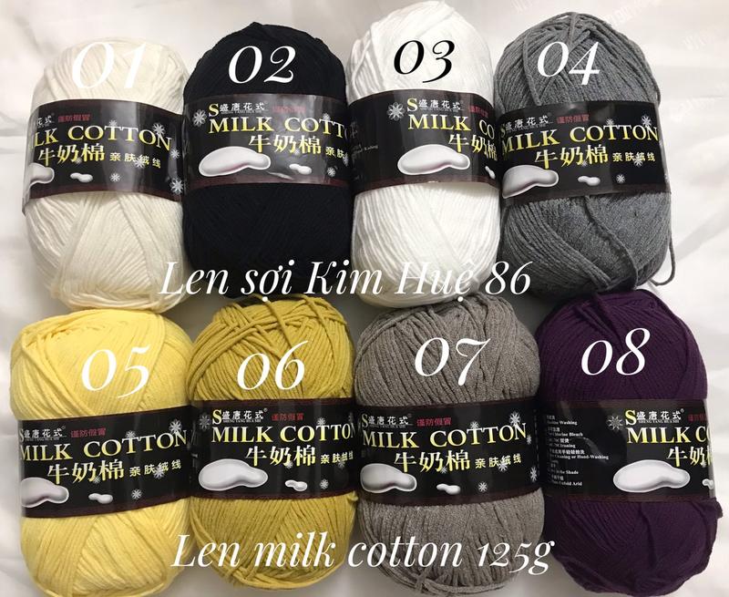  Len milk cotton loại 1 cuộn 125g 