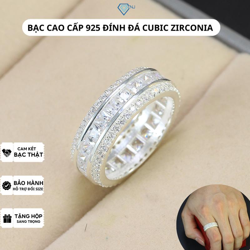 Nhẫn nam đẹp bằng bạc bản tròn đính full đá cao cấp NNA0462 - Trang Sức TNJ