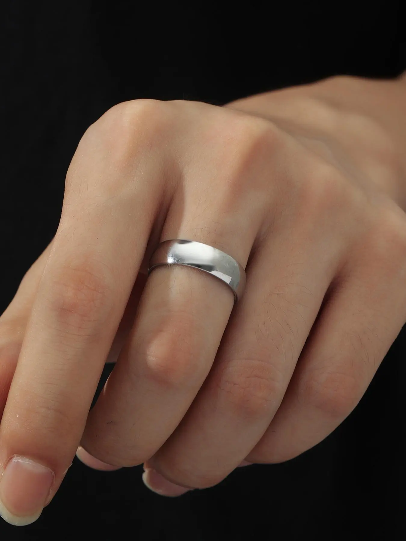 Men's Street Trend Minimalist Ring, Simple Casual Trendy Promise Ring, Chic All-match Vintage Jewelry As Gift for Men for Daily Decor, Valentine's Day, Gift
