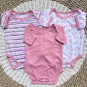3 PCS JUMPER BAYI NEWBORN SERIES DUSTY katun perempuan Cewek Lengan Cewek dasar hewan bodysuit & one-piece