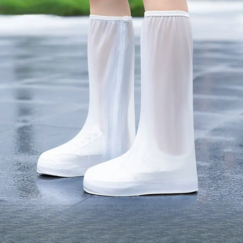 High Tube Shoe Covers Rainproof Shoe Covers PVC Thickened Non-Slip Shoe Covers Cycling Outdoor Protective Waterproof Shoe Covers