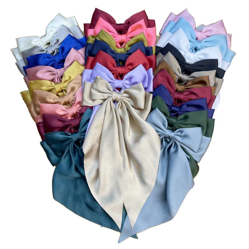 Product Introduction of Korea Big Bow Floral Long Ribbon Hairpin Headband Back Head Hair Clip Women Fashion Hair Accessories 6