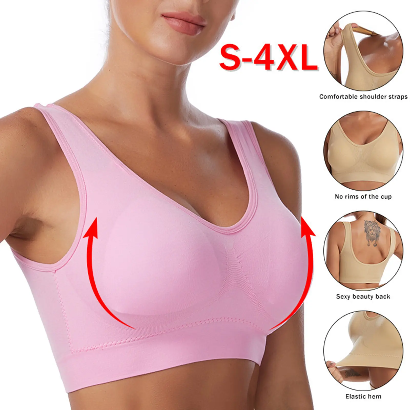 Sports Bras for Women Trendy Beautiful Back Exercise Chest Gathered with Chest Pad Yoga Bra Vest