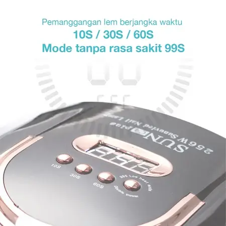 MAGICHAIR SUN C4 Plus GLITTER 256W 57Leds Lampu Dalam Full Hitam Pengering warna Kutek Gel Led UV Nail Lamp 5