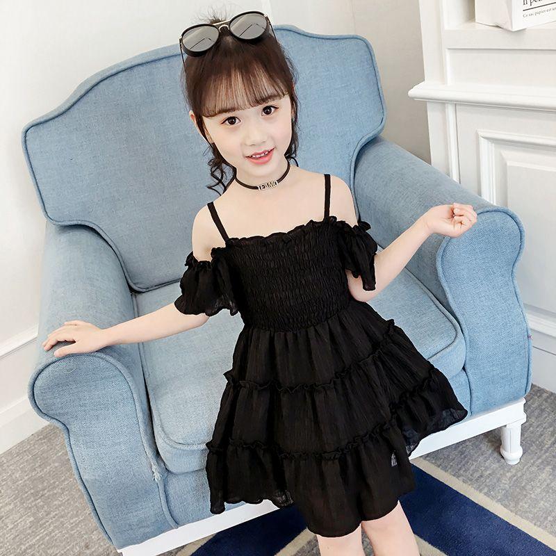 Váy Bé Gái, Chất Liệu Voan Trễ Vai, Màu Trơn Thích Hợp Cho Bé 3-5-7-8 Tuổi, Váy Công Chúa Bé Gái, Phong Cách Phương Tây, Hàng Mới Về Cho Mùa Hè 3