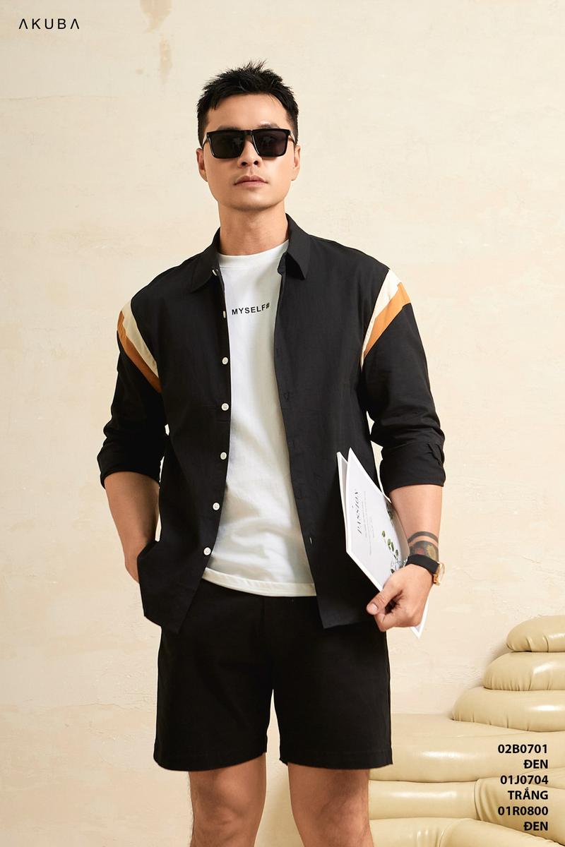 Product Introduction of Áo Sơ Mi Tay Dài AKUBA form Regular chất Cotton thoáng mát thiết kế hiện đại, phá cách | 02B0701 18