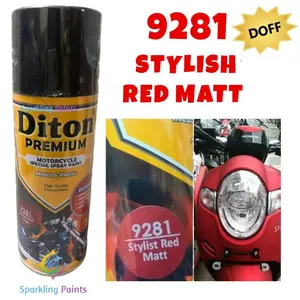 Pilox Diton Premium Stylist Red Matt H9281 Merah Doff H 9281 Honda Scoopy PCX 400ml Cat Pilok Pilox Dof Dop Sepeda Motor Mobil