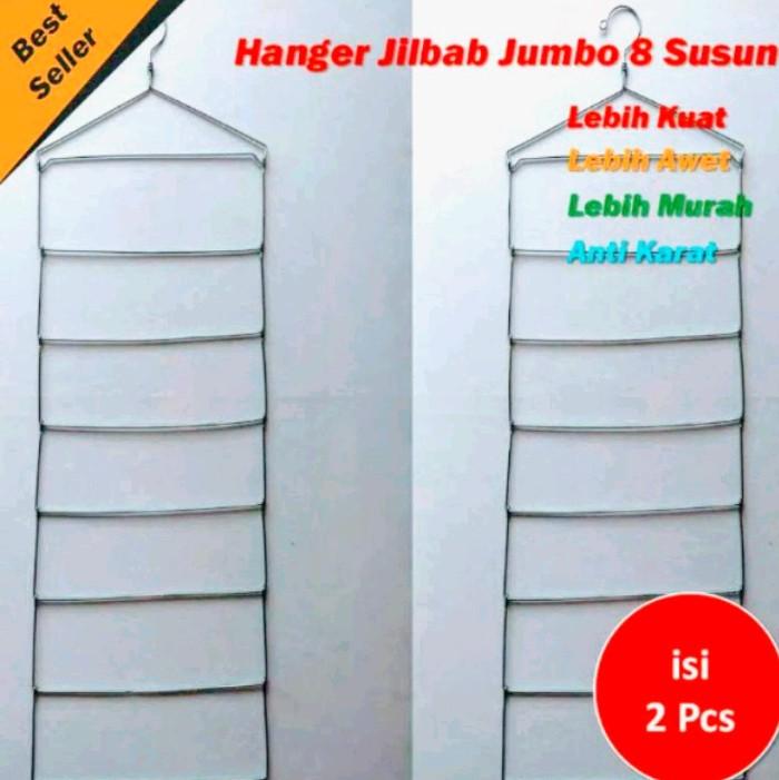 HANGER JILBAB 8 SUSUN ISI 1 PCS .BAHAN BESI TEBAL ANTI KARAT.Besi kuat dan kokoh.. Gantungan 3