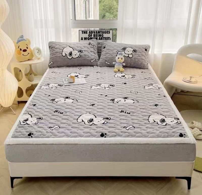Thảm trải giường nỉ nhung mềm, mịn, giữ nhiệt tốt kèm 2 vỏ gối, thảm đa năng có thể dùng bảo vệ đệm, trải giường, trải sàn 8
