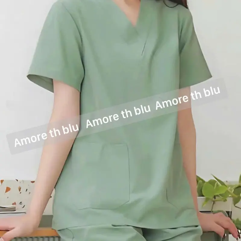 Bộ Scrubs cao cấp cotton Hàn  bác sĩ, blouse cổ tim, đồng phục điều dưỡng, Spa, thẩm mỹ viện, dược sĩ. 6