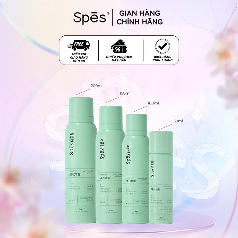 Dầu gội khô Hương Bưởi SPES dạng xịt dưỡng tóc tạo phồng cấp tốc không bết dính giữ nếp 8h size 50/100/150/200ml