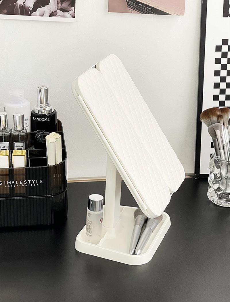 Product Introduction of Cermin Solek LED Lighting Trifold Makeup Mirror With Magnifying And 3 Colour Lighting Modes Touch Sensor Control Brightness Rechargeable Table Desk Cosmetic Mirror 31