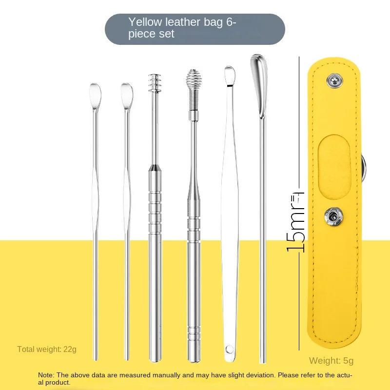 Product Introduction of Bộ Đồ Chăm Sóc Tai, 6 Chiếc, Chất Liệu Thép Không Gỉ, Khóa Tai, Thìa Làm Sạch Tai, Dụng Cụ Vệ Sinh Lấy Ráy Tai 6